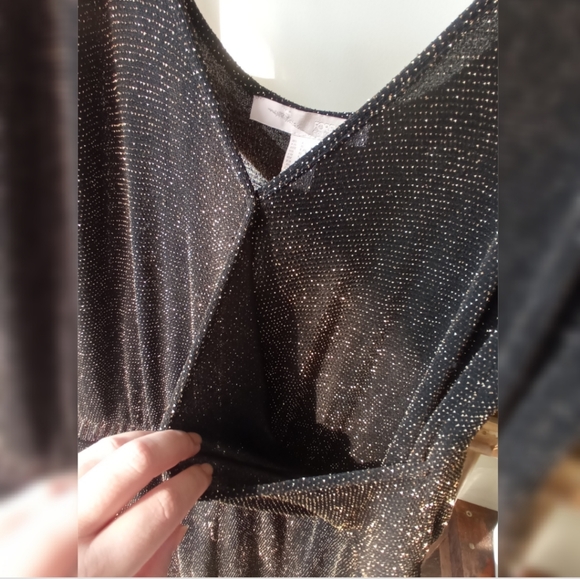 ❤️❤️❤️ Forever 21 Black and Gold Metallic Jumpsuit - Picture 8 of 14